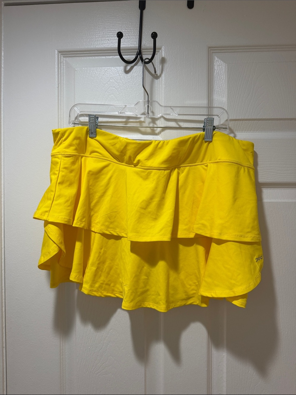 DUC Women's Bright Yellow Layered Circle Tennis Skirt XXL